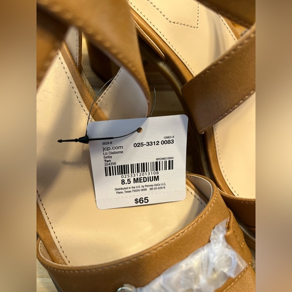 Liz Claiborne women’s tan Selby heeled sandals, size 8.5 - Picture 7 of 10